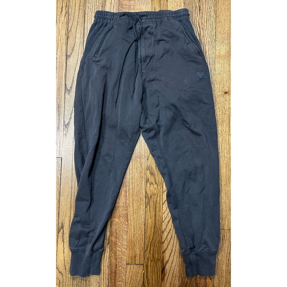 Y-3 Adidas Black‎ Organic Cotton Activewear Jogger Sweatpants Men's Size Small